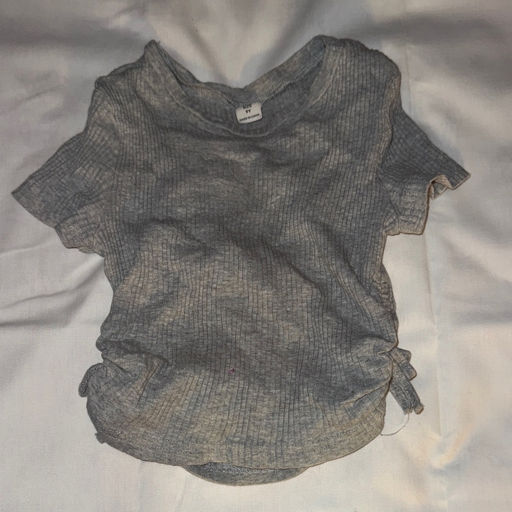Gray Ribbed T-Shirt